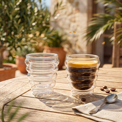 Espresso kopjes 70ml glas dubbelwandig set van 2