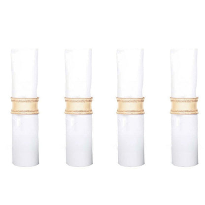 Set of 4 round golden towels with rhinestones