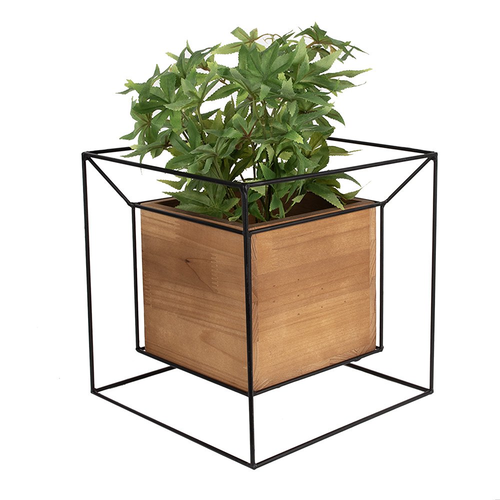 Plant Stand 26x26x26cm Black Iron Flower Pot