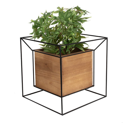 Plant Stand 26x26x26cm Black Iron Flower Pot