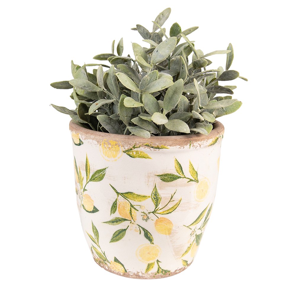 Bloempot Ø17x16 cm geel keramiek