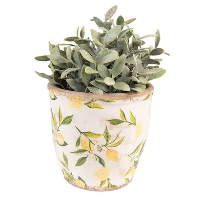Bloempot Ø17x16 cm geel keramiek
