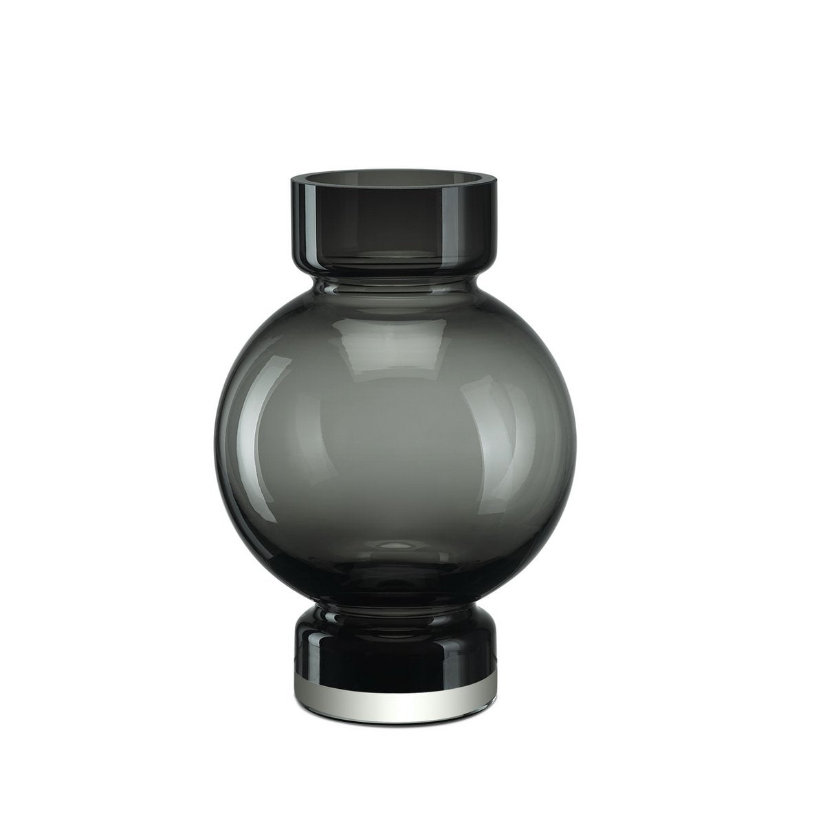 Vaas bolvorm 9 mm glas 25 cm grijs