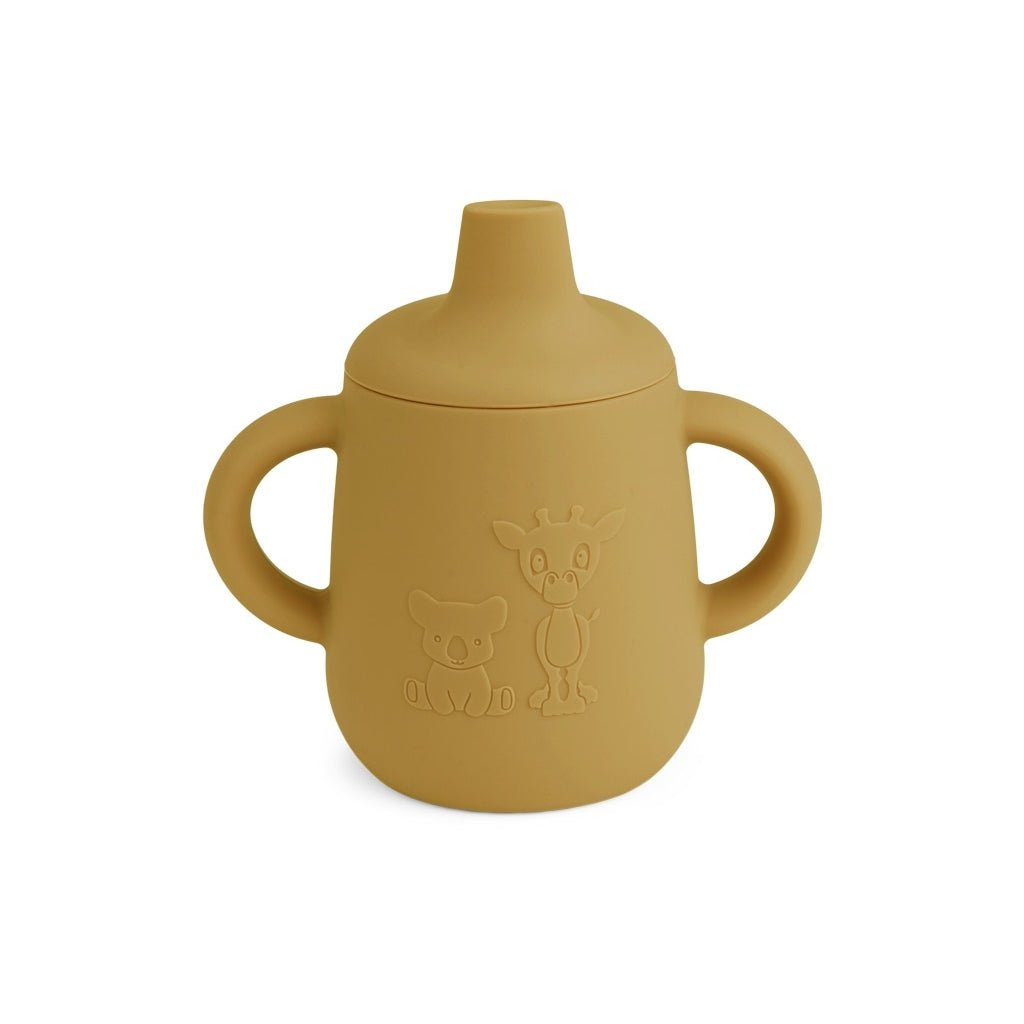 Kinderbeker siliconen 140ml oudgeel