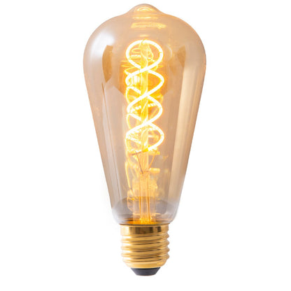 LED lamp E27 4W Ø 6,4 cm amber metaal glas
