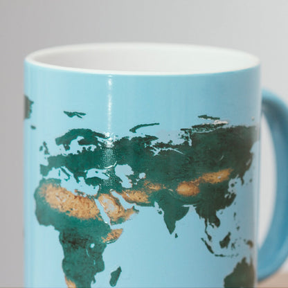 Mok 300 ml keramiek warmtegevoelig blauw groen bruin