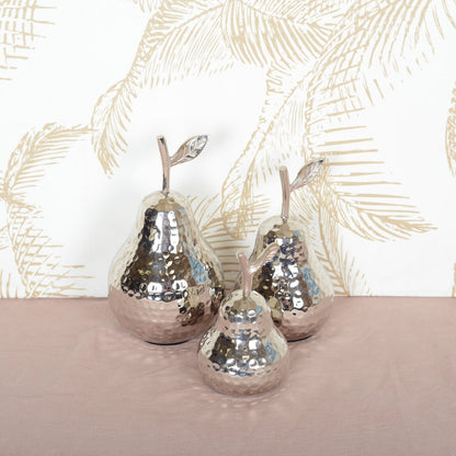 Decorative silver pear 12x12x22.5 cm