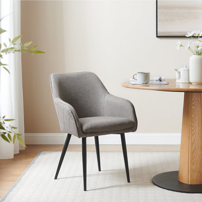 Eetkamerstoel structuurstof taupe 61x60x85 cm