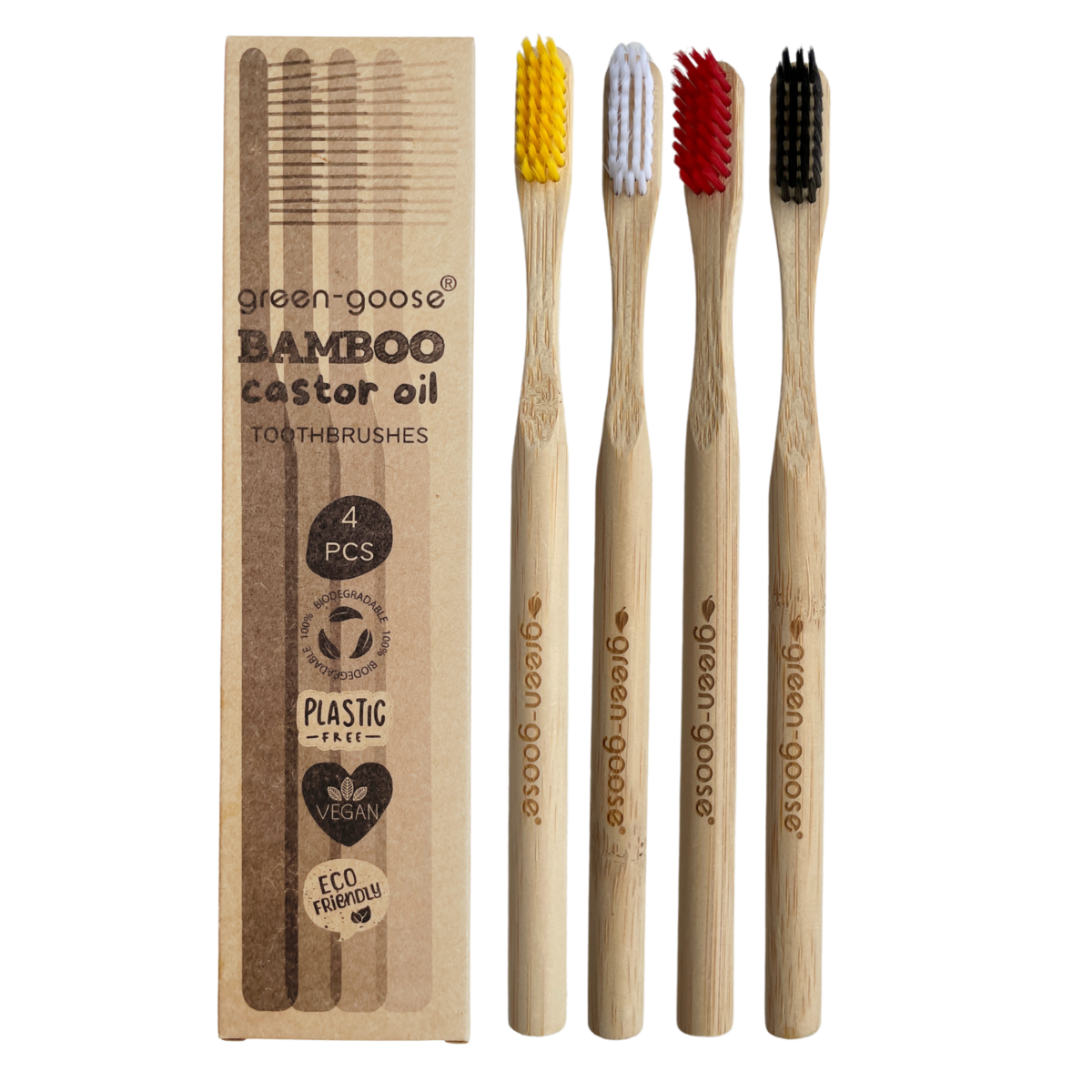 Bamboe tandenborstelhouder met 4 tandenborstels