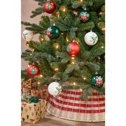 Kerstballen set 9 stuks 8 cm meerkleurig