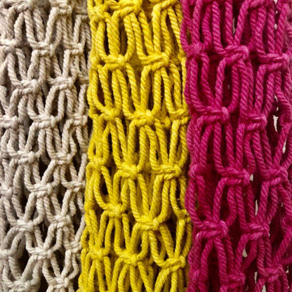 Macramé tas gebroken wit katoen