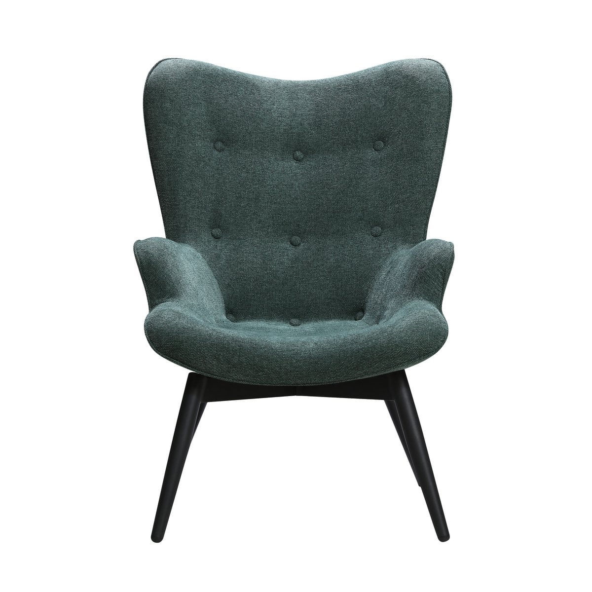 Armchair pine green structured fabric