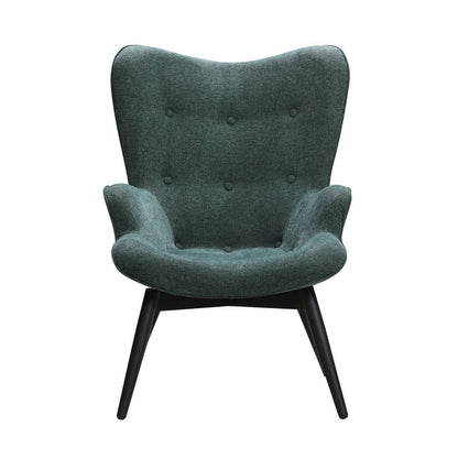 Armchair pine green structured fabric