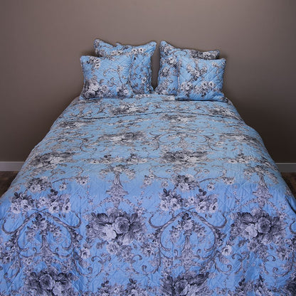 Kussenhoes 40x40 cm Blauw Polyester Bloemen Sierkussenhoes