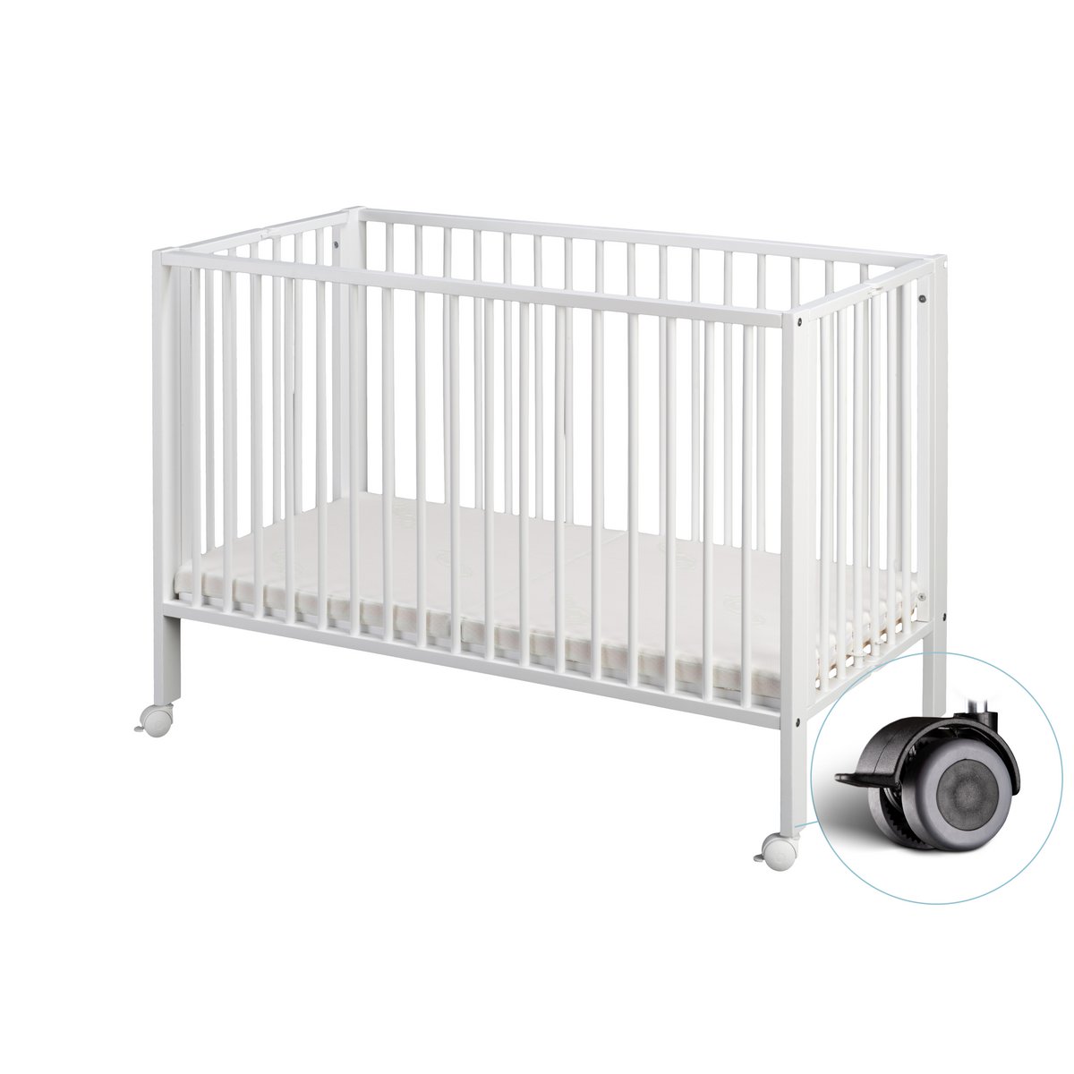 tiSsi® travel cot / folding bed / JORI folding bed beech white 120x60 cm