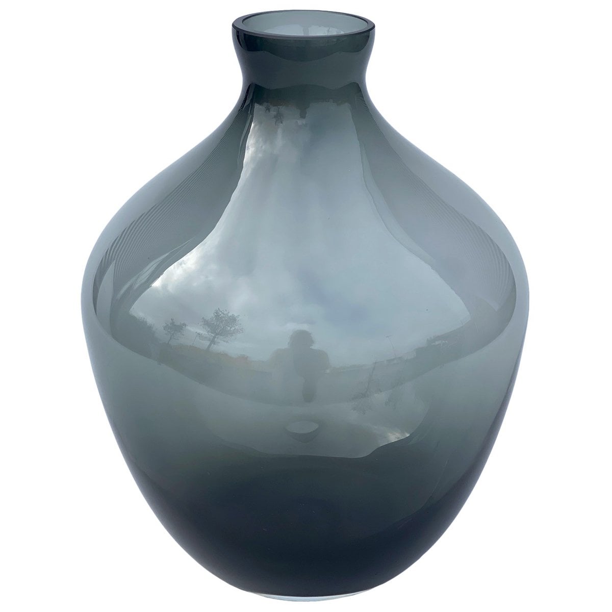 Vaas glas grijs Ø23,5x30 cm