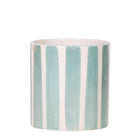 Ceramic Decorative Pot with Stripe - Turquoise (Ø9 cm)