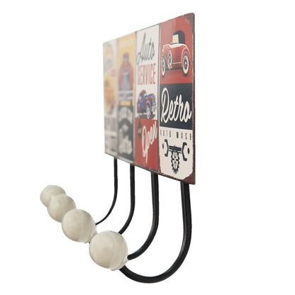 Wall coat rack 40x5x17 cm Red Green Iron