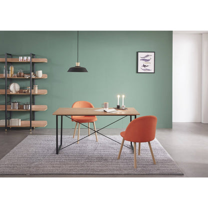 Eettafel 140x70x73 cm MDF acacia-look metaal zwart bruin