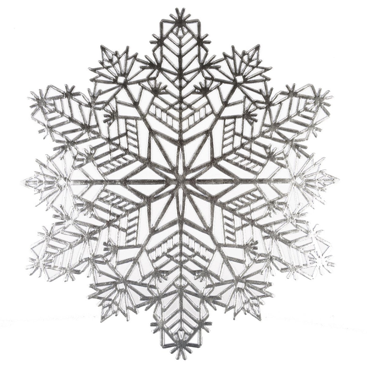 Placemat sneeuwvlok zilver 38x38 cm PVC