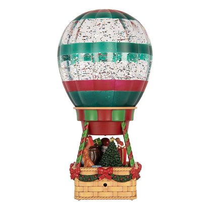 Kerstdecoratie met LED-verlichting en muziek Luchtballon 13x13x25 cm / 3xAAA Bruin Kunststof