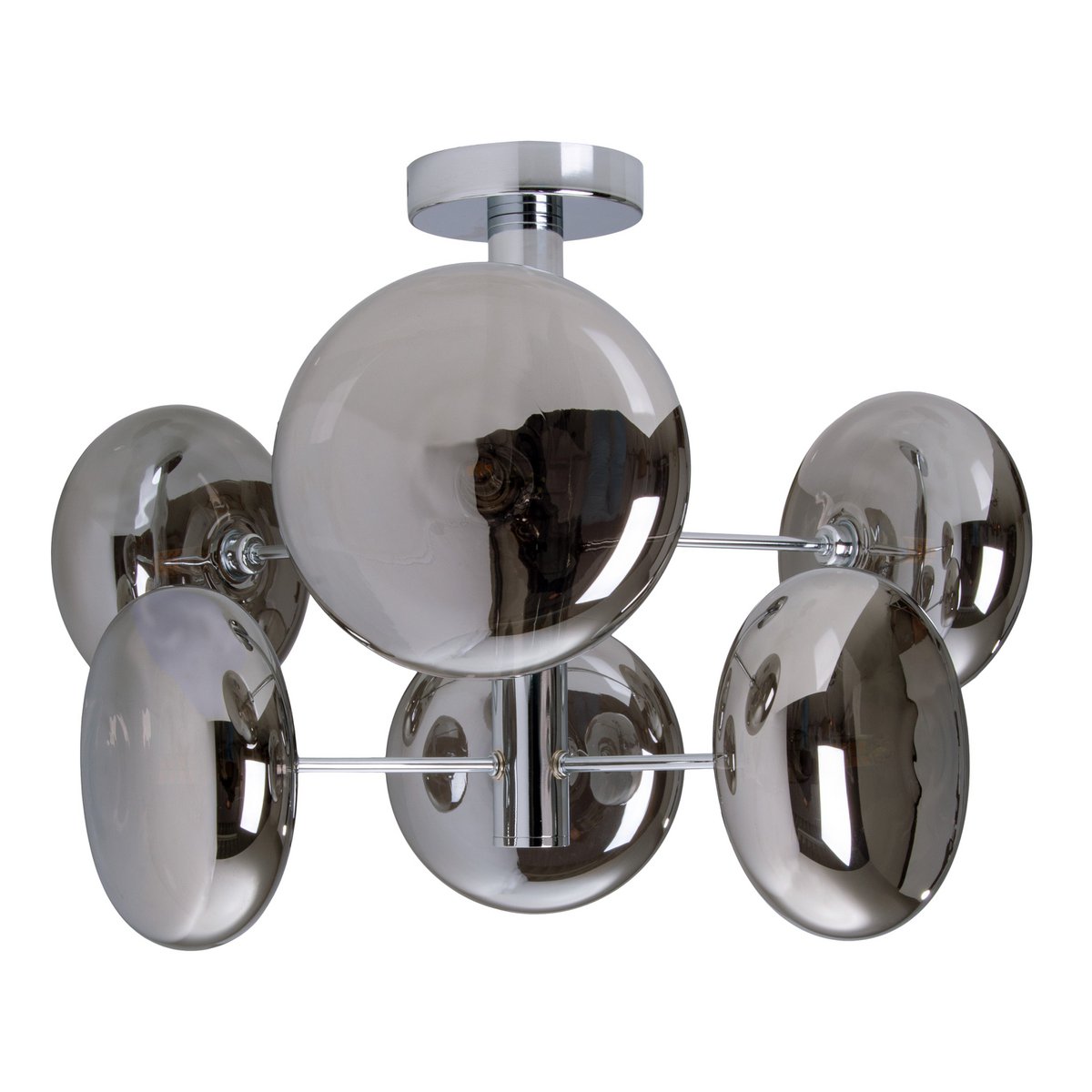 Plafondlamp Orion Smoky Rookglas Uitstraling Metalen Frame