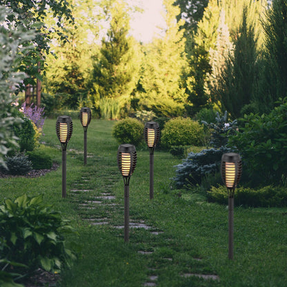 Tuinspots LED 5 stuks 45 cm grijs plastic