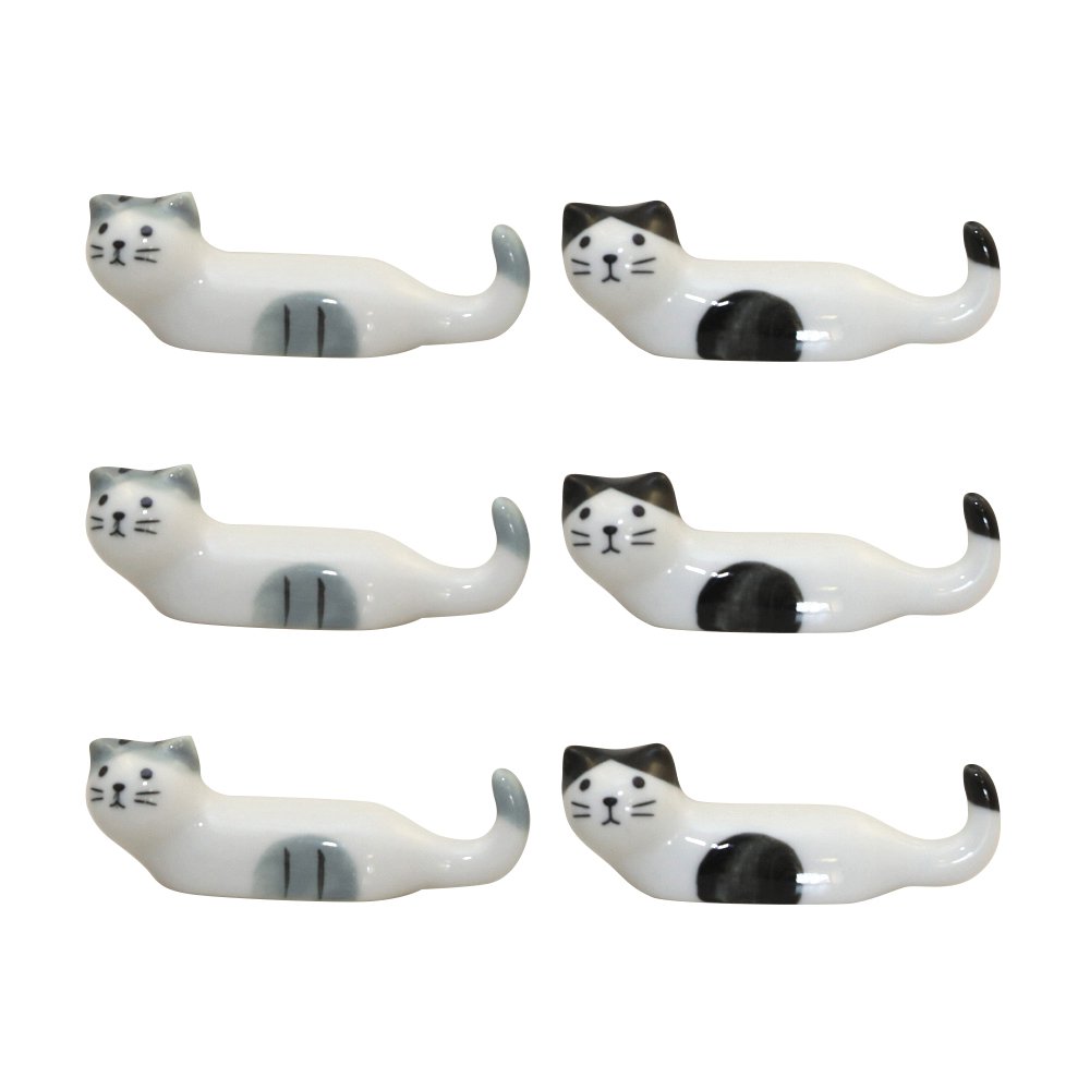 Porcelain cat skewer - lot of 6