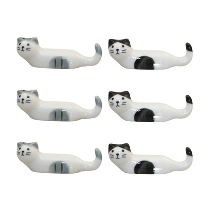 Porcelain cat skewer - lot of 6