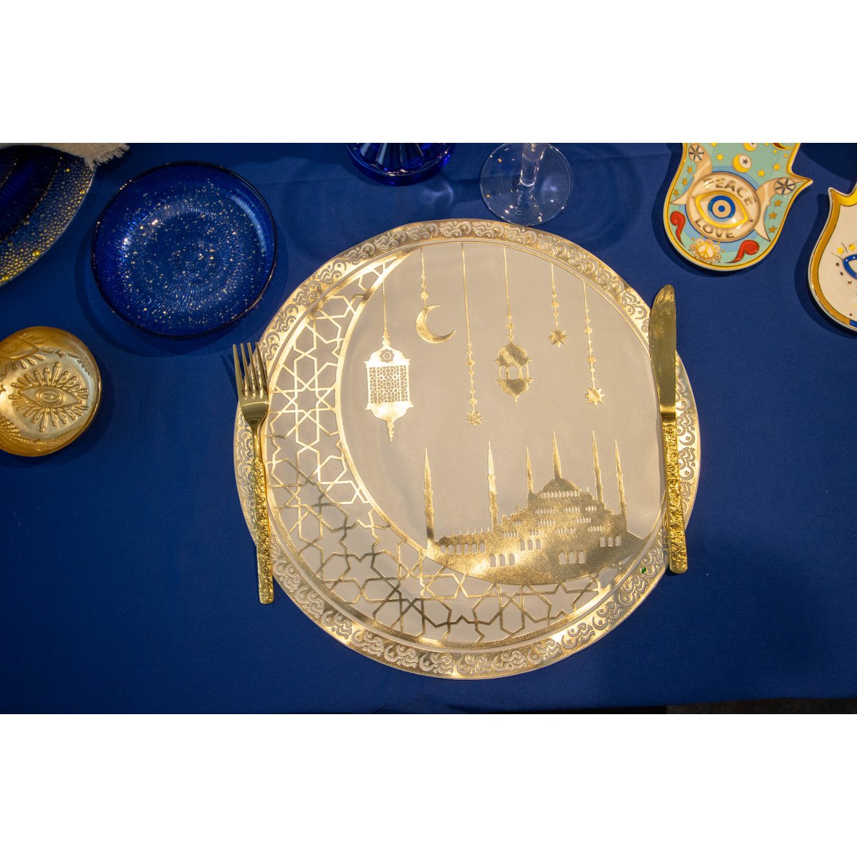 Bordonderlegger goud 38x38 cm plastic