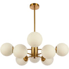 Hanglamp Gina 8 lichtpunten messing wit