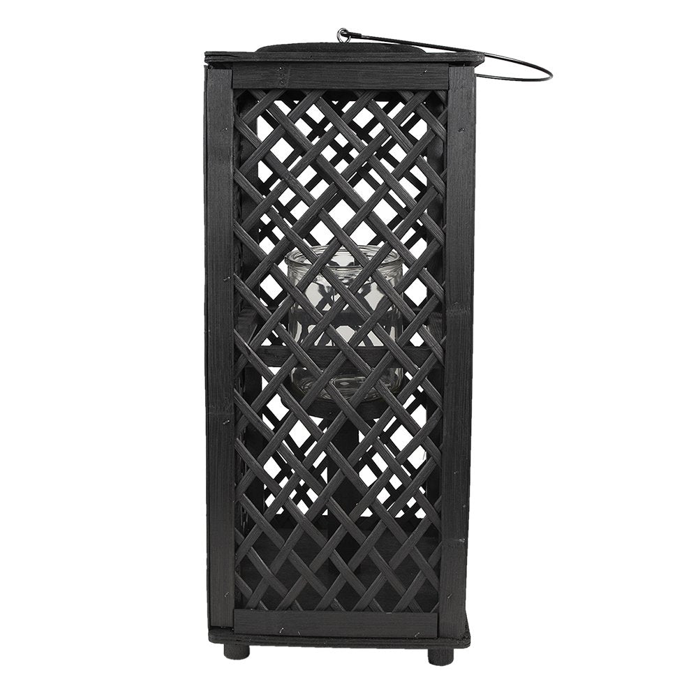 Windlicht 50 cm bamboe zwart