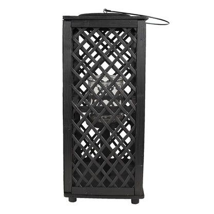 Windlicht 50 cm bamboe zwart