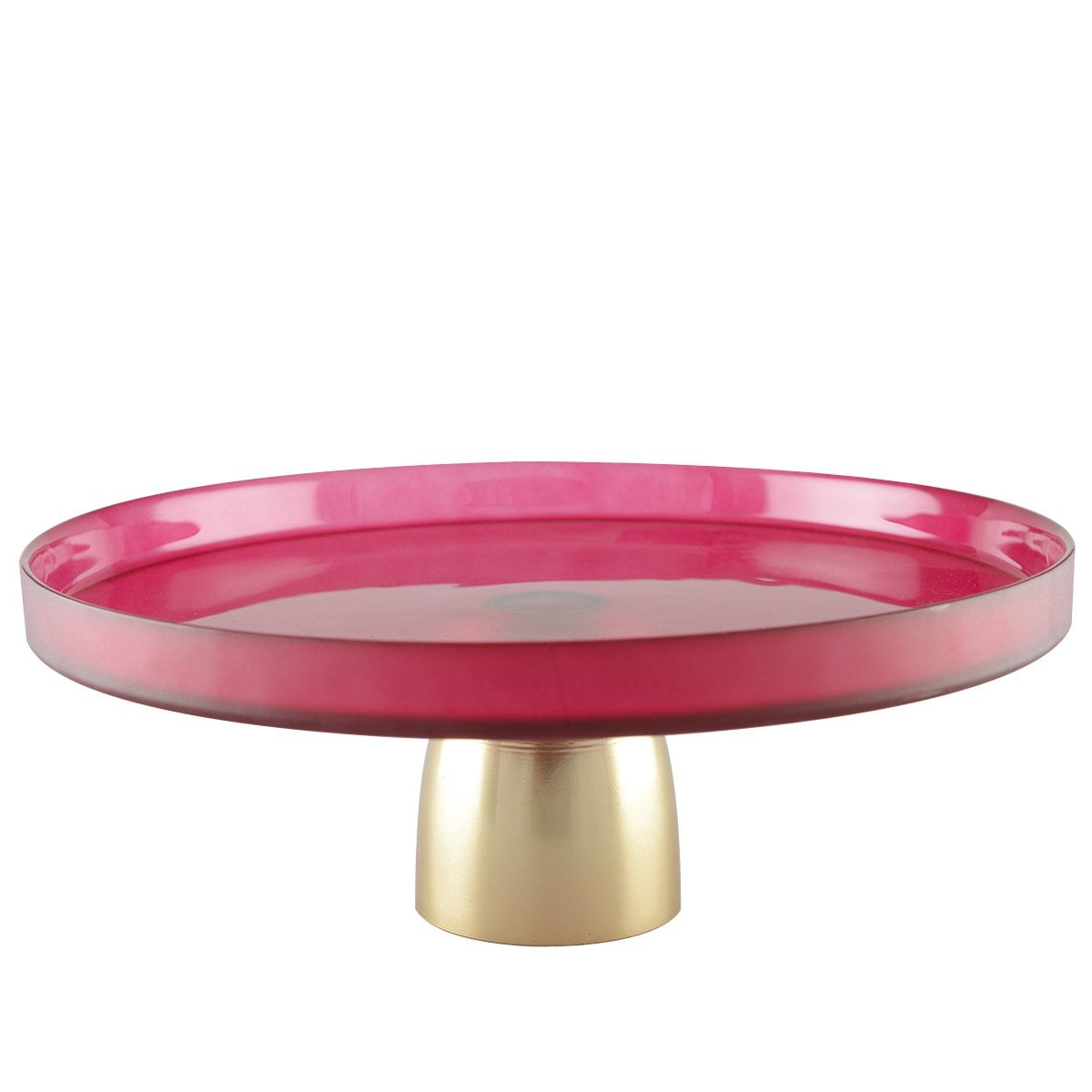 Taartplateau glas goud 21x21x8 cm