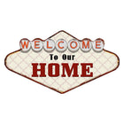 Muurdecoratie ijzer 49x27 cm beige rood