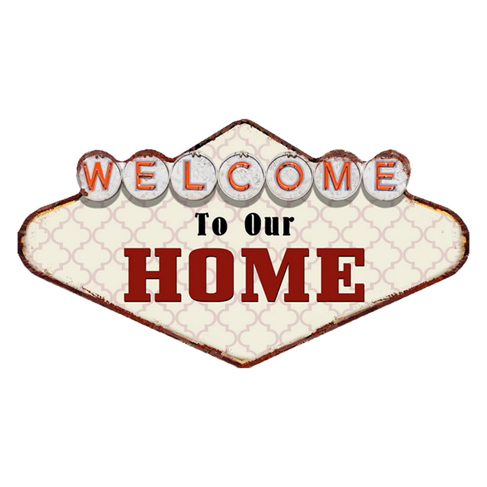 Muurdecoratie ijzer 49x27 cm beige rood