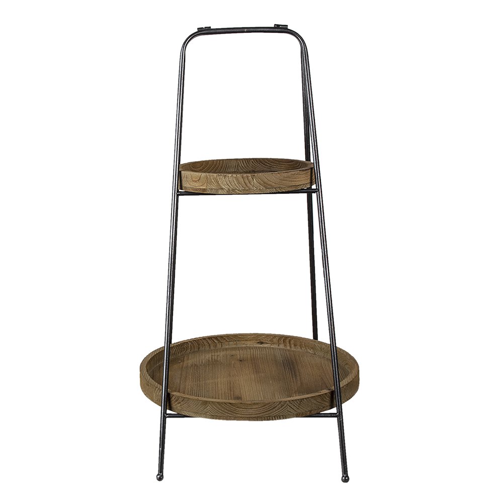 Etagère 2 laags Ø 49x74 cm bruin ijzer
