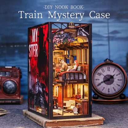 Cutebee, DIY Book Nook, Train Mystery Case, BN01B, 18x11x23cm