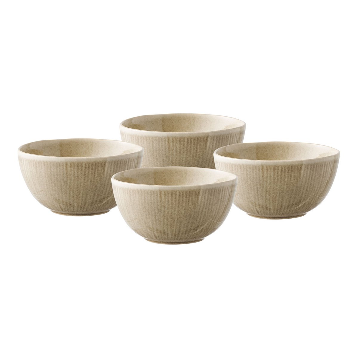 Altvioolkom set van 4 ø14,5x7,5 cm beige keramiek