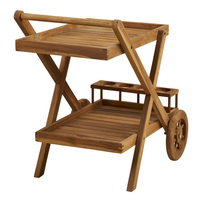 Theewagen teak naturel 86x50x81 cm