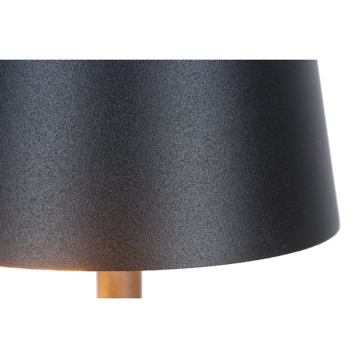 Tafellamp 29 cm hout metaal naturel zwart IP54
