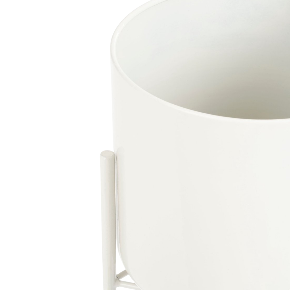 Bloempot met standaard 60 cm wit ijzer