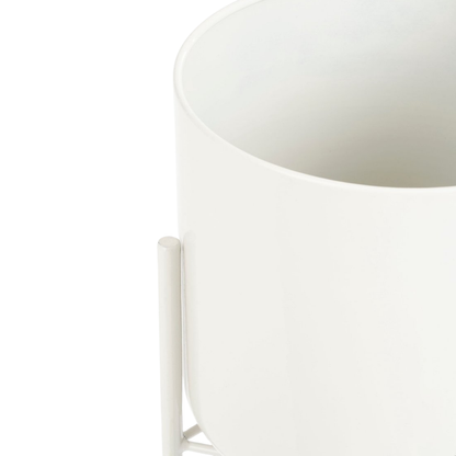 Bloempot met standaard 60 cm wit ijzer