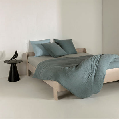 Dekbedovertrek 140x220 cm katoen mousseline petrolblauw