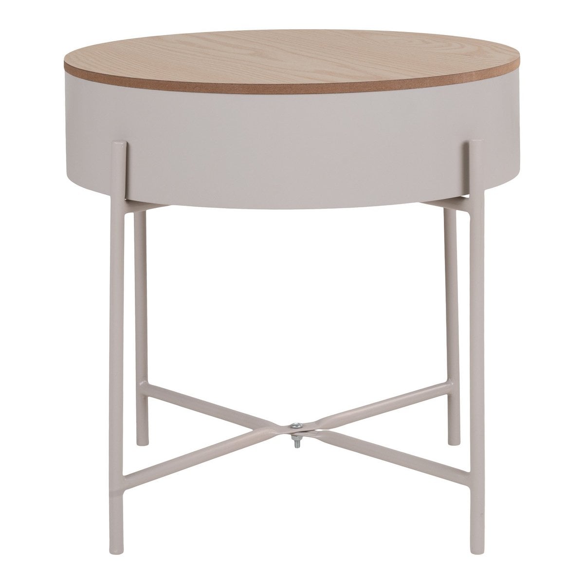 Bijzettafel Ø40x40 cm staal beige-lichtgrijs
