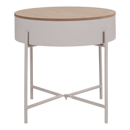 Bijzettafel Ø40x40 cm staal beige-lichtgrijs