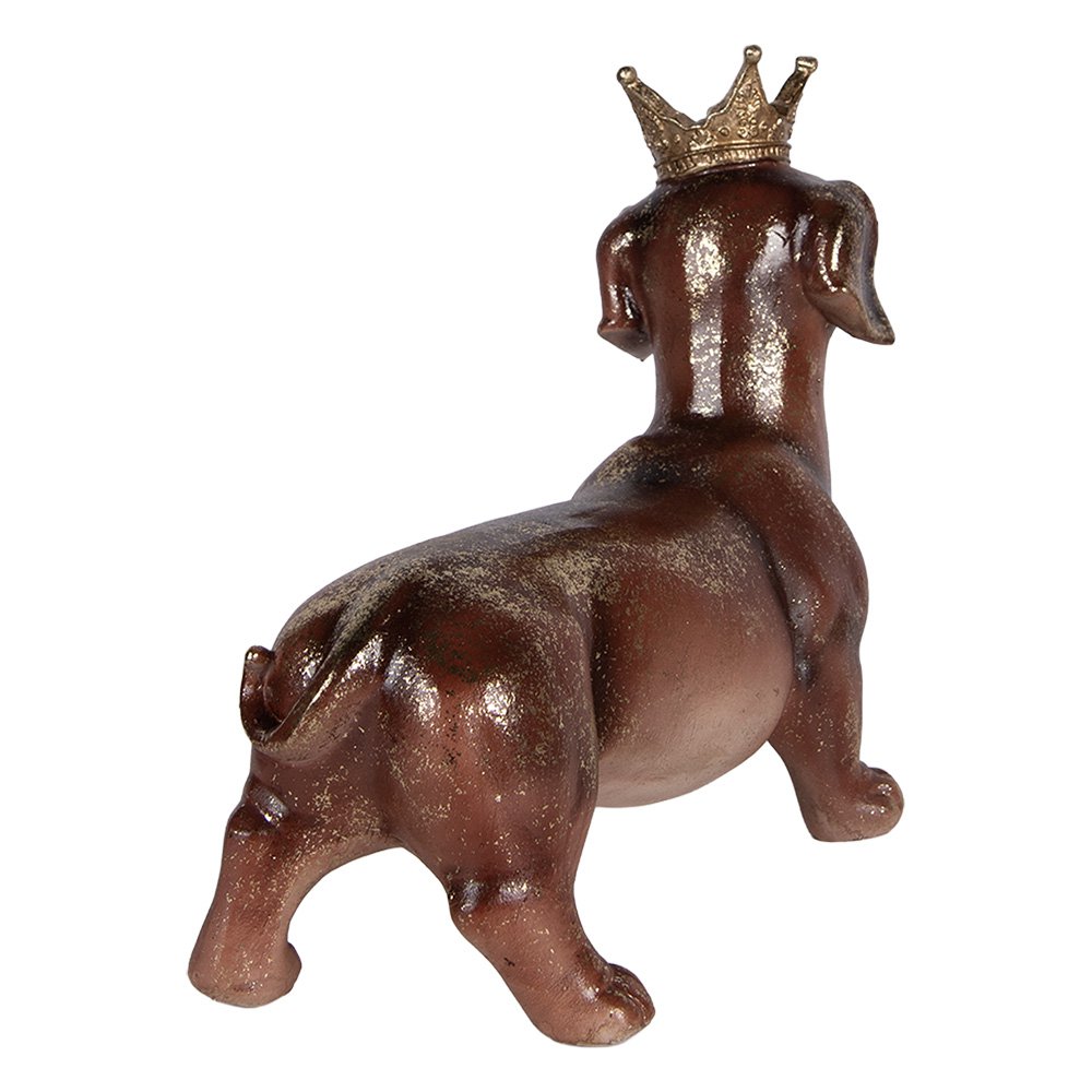 Teckel beeld 35x14x28 cm bruin kunststof