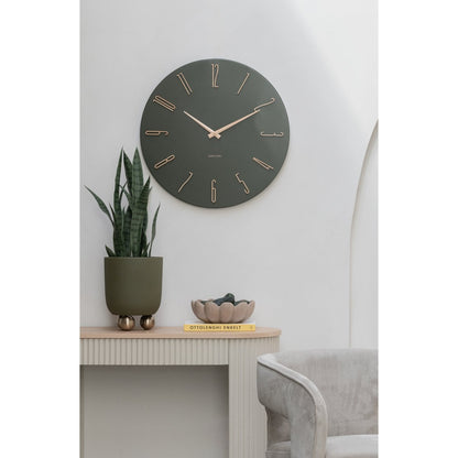 Wandklok 60 cm groen metaal