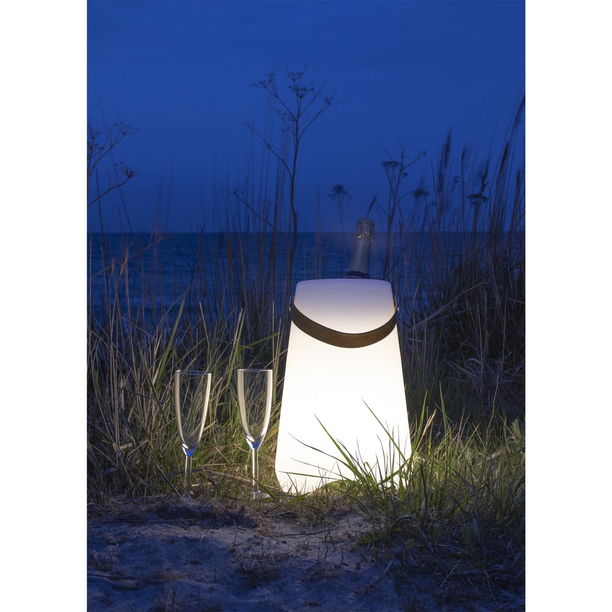 Wijnkoeler LED wit PP 25x25x37,5 cm oplaadbaar