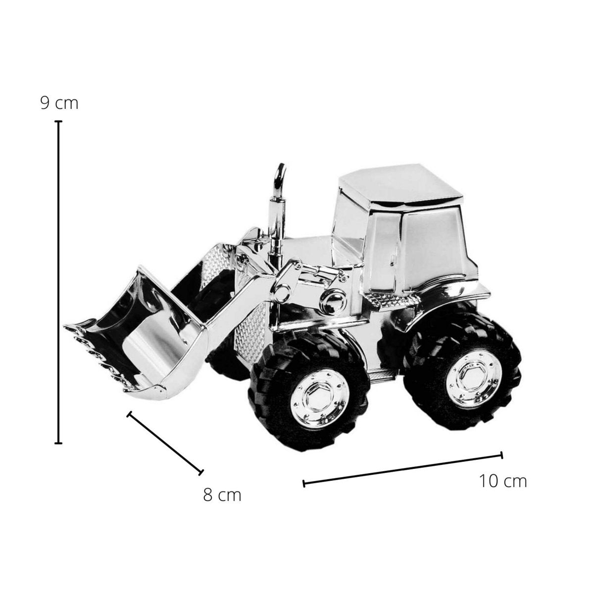 Spaarpot tractor verzilverd 14x9x8 cm